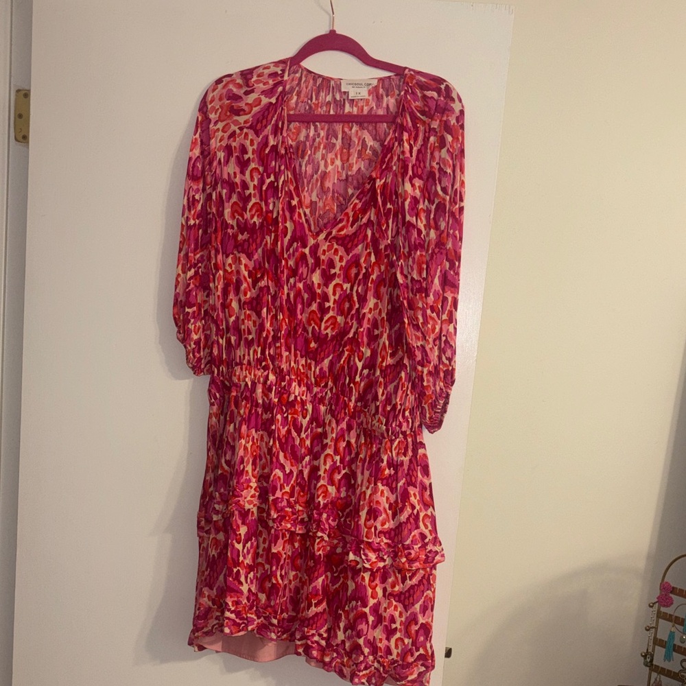 Hot pink and orange dress